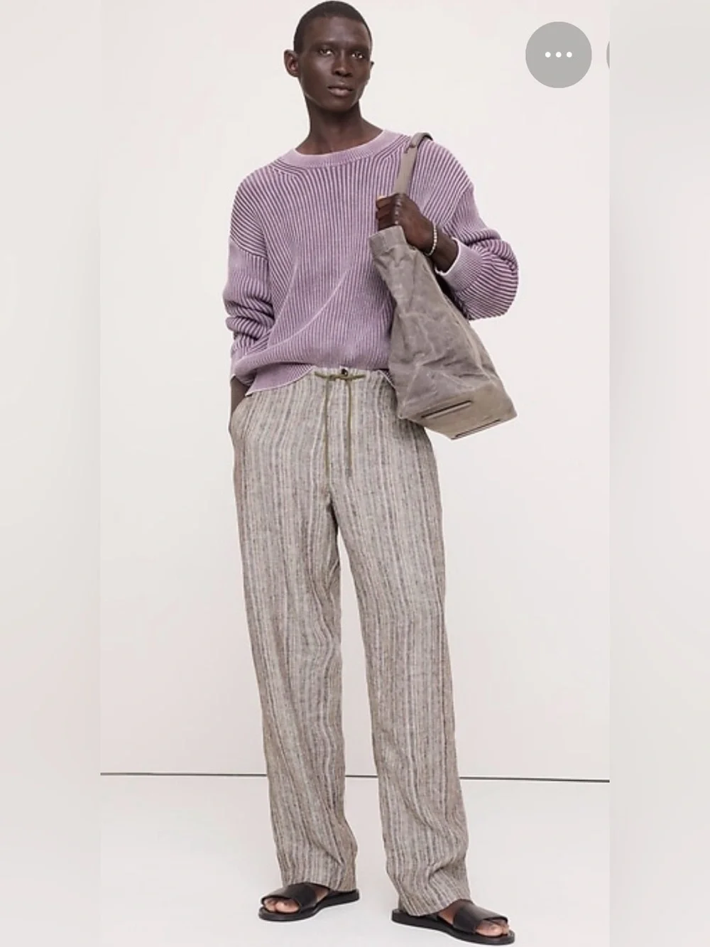 NWT Banana Republic Relaxed Striped Linen Beach Multi Striped Pant Sz M (#894806